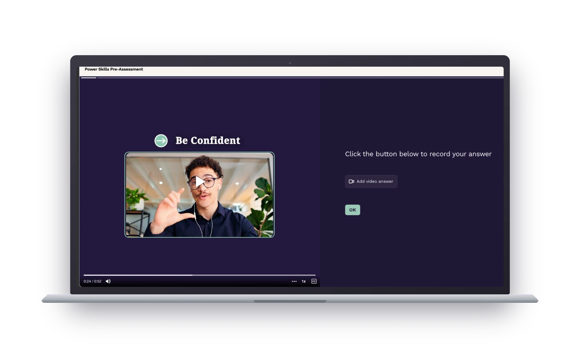 Career readiness assessment: reflection prompt and video response recorder